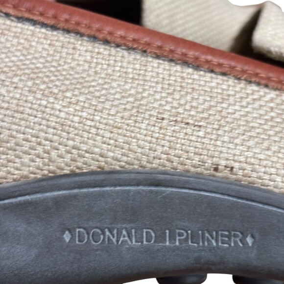 DONALD PLINER Sport Nadia Natural Beige Canvas and Leather Driving Loafer Sz 8 N - Picture 3 of 11